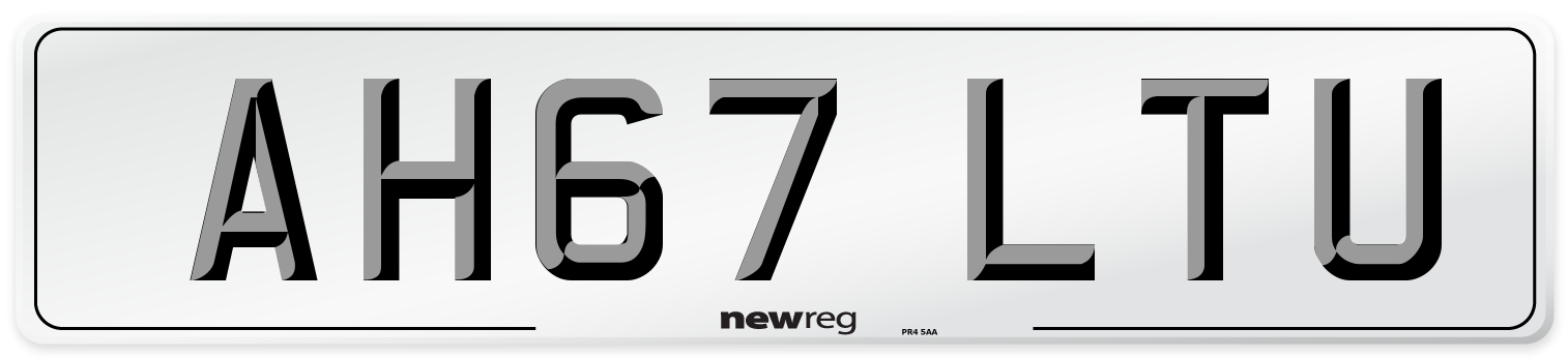 AH67 LTU Number Plate from New Reg